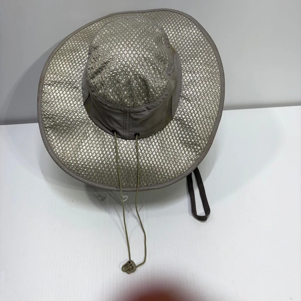 Arctic Air Hat Tan Mesh Evaporative Cooling Sun Wide Brim Adjustable Strap